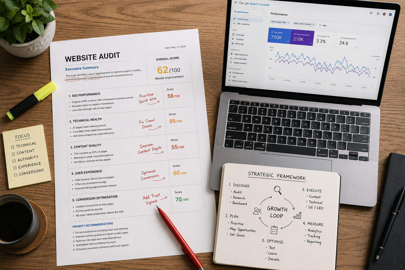 Website audit process and strategic framework for conversion optimisation