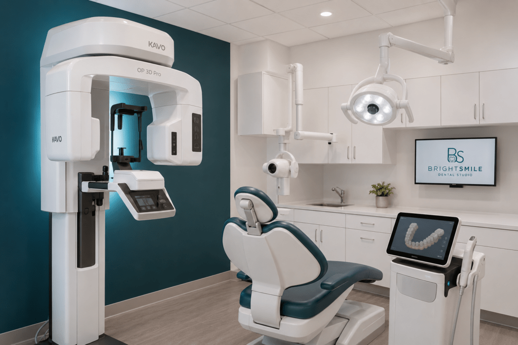 State-of-the-art CBCT dental scanner and digital imaging equipment suite in BrightSmile Dental Studio Austin Texas